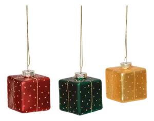 Gift Box Holiday Ornaments, Assorted Set of 12