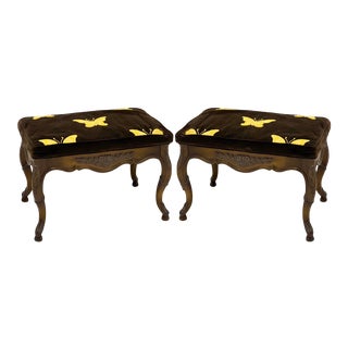 Vintage Meyer Gunther Martini French Style Ottomans - a Pair For Sale