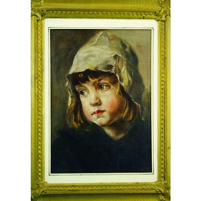 Gustave Lino, Portrait of a Child, 1890s, Oil on Canvas, Framed For Sale - Image 4 of 18