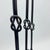 Hand Forged Iron Candelabra Set of 3 (82-102cm) Antique Copper Double Stem with Hercules Knot and Arched Base For Sale - Image 10 of 11
