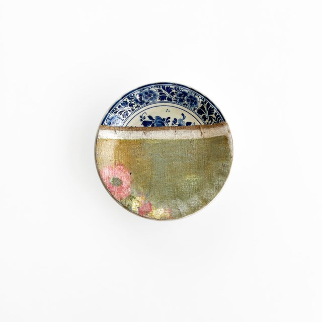 "Bouquet of Asters" consists of 7 plates combined with a painting of a bouquet of colourful asters in a brown vase. The...