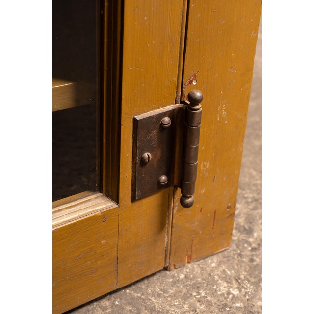 Goldenrod Late 19th Century Early Rustic Painted Farmhouse Cabinet For Sale - Image 8 of 11