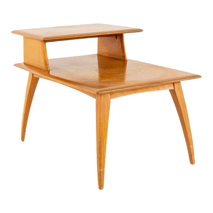 Heywood Wakefield Mid Century Maple Wheat Step Side Table Chairish