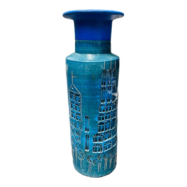 Aldo Londi for Bitossi Campus Collection Rimini Blue Vase For Sale