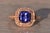 The 80th Avenue: Effy Signed Square Cushion Cut Tanzanite and Diamond Double Halo Ring in Rose Gold For Sale - Image 9 of 11