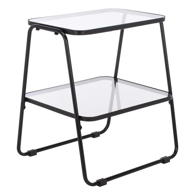 Zunia 2 Tier Accent Table in Black For Sale In Philadelphia - Image 6 of 8