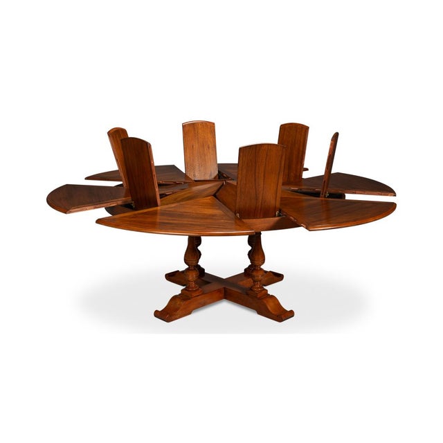 English Round Dining Table - 100" For Sale In Raleigh - Image 6 of 11