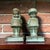 Antique Bronze-Clad Boy & Girl Figural Bookends, Verdigris Patina, C. 1920s, Sold as a Pair For Sale - Image 4 of 10