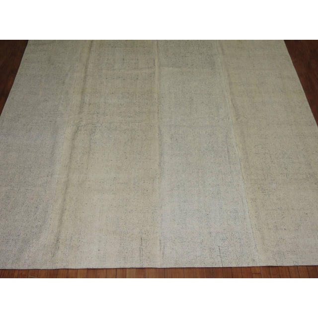 Mid 20th Century Vintage Zabihi Collection Turkish Minimalist Square Kilim - 8'7" x 8'9" For Sale - Image 5 of 6