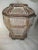 Vintage 1980s Large Wood With Faux Basket & Cane Design Brown & White Decorator Box For Sale In Columbia, SC - Image 6 of 7