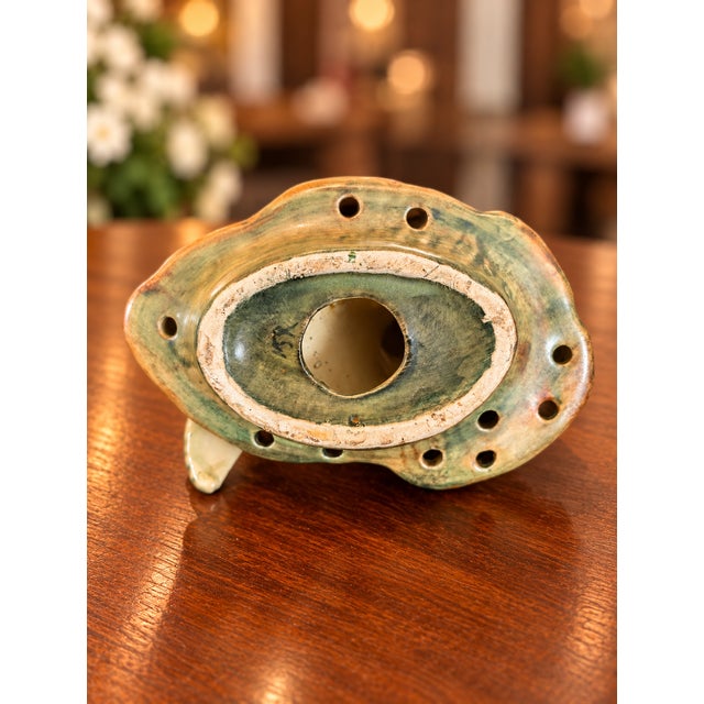 Ceramic 1920s Weller Muskota Leda and the Swan Figural Art Pottery Flower Frog For Sale - Image 7 of 9