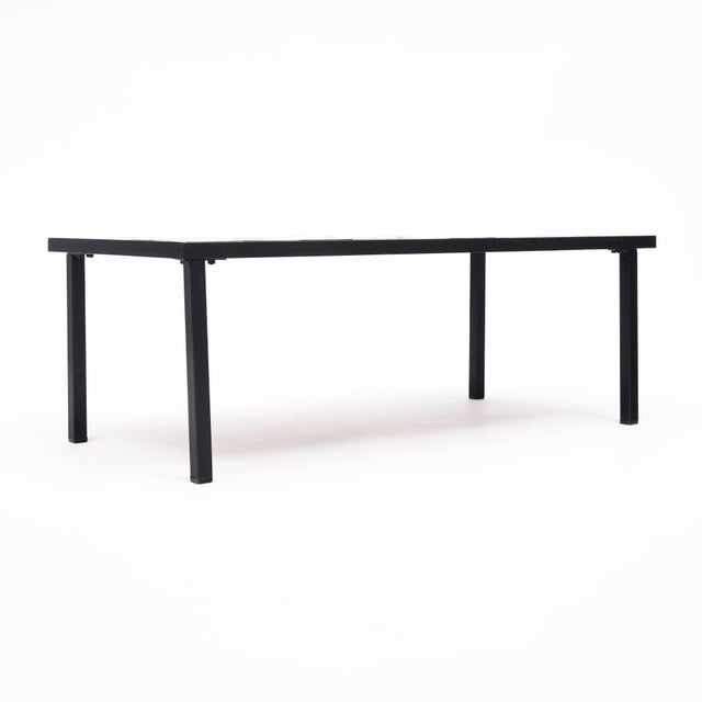 Brown French Ceramic Tiled Coffee Table From Vallauris For Sale - Image 8 of 9