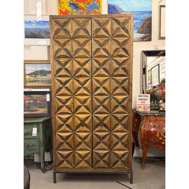 Rustic Noir Furniture Jones Armoire For Sale - Image 3 of 12