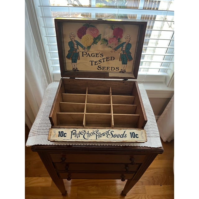 Antique Wooden Page Seed Display Box- Early 20th Century For Sale - Image 4 of 5