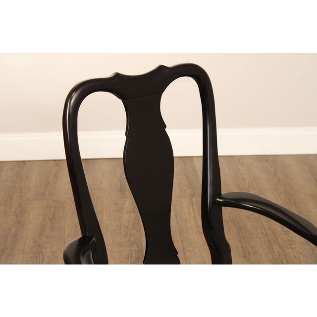 Century Furniture Century Furniture Ebonized Set of Six Queen Anne Style Dining Chairs For Sale - Image 4 of 18