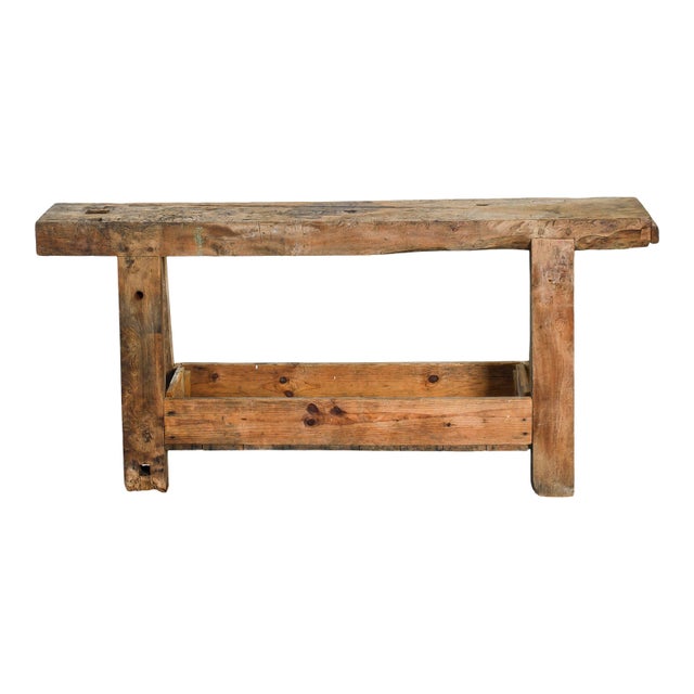 French Vintage Wood Workbench For Sale - Image 3 of 5