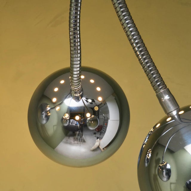 Chrome-Plated Ceiling Light with 4 Flexible Arms by Goffredo Reggiani, Italy, 1970s For Sale - Image 6 of 8