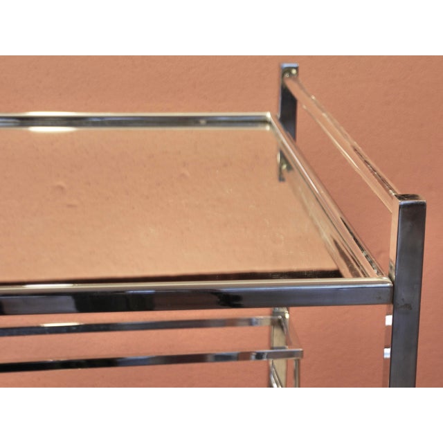 Metal Art Deco Bar Cart attributed to Jacques Adnet, 1930s For Sale - Image 7 of 13