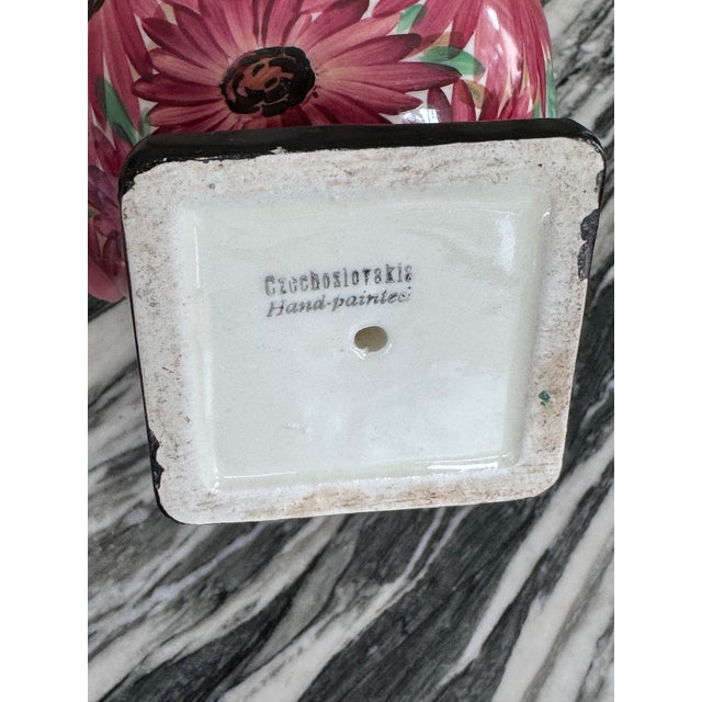 Ceramic Art Deco Era Ditmar Urbach Hand Painted Basket For Sale - Image 7 of 11