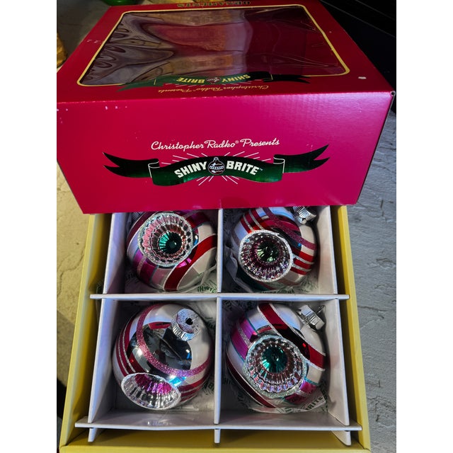 Christopher Radko Shiny Brite Glass Ornaments, 5.5
