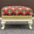 American Vintage Custom Pink & Green Chevron Footstool or Ottoman For Sale - Image 3 of 13
