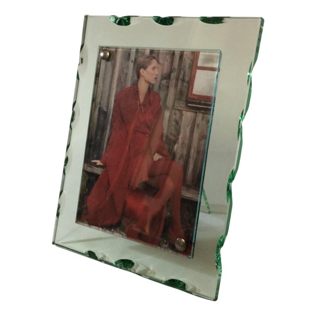 Photo Frame in Thick Chiselled Crystal Glass from Fontana Arte, 1940s For Sale