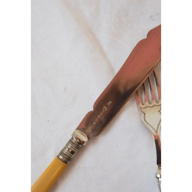 English Fish Cutlery for 6 by Joseph Lee and Sons Sheffield, 1910s, Set of 12 For Sale - Image 6 of 7