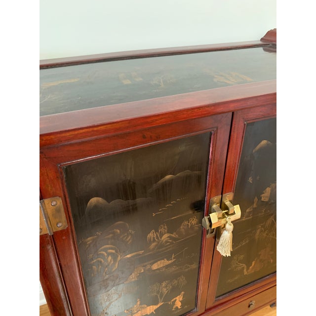 1990s Vintage Chinoiserie Chest With Brass Lock For Sale - Image 17 of 18