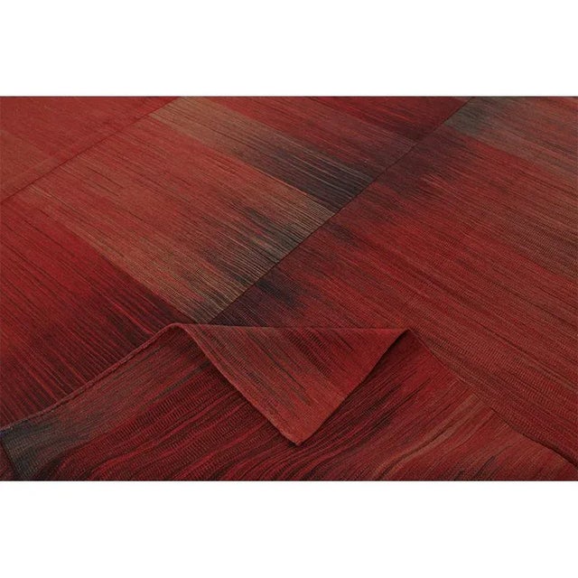 Mid-Century Modern Handwoven Flatweave Scandinavian Style Kilim Area Rug 9’9″ X 12’9″ For Sale - Image 3 of 12