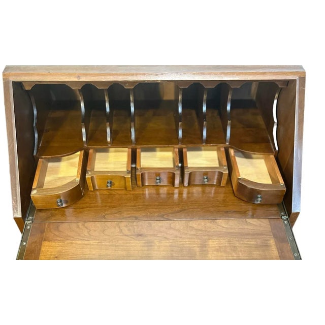 Wood 1970s Maddox Colonial Williamsburg Petite Secretary For Sale - Image 7 of 8