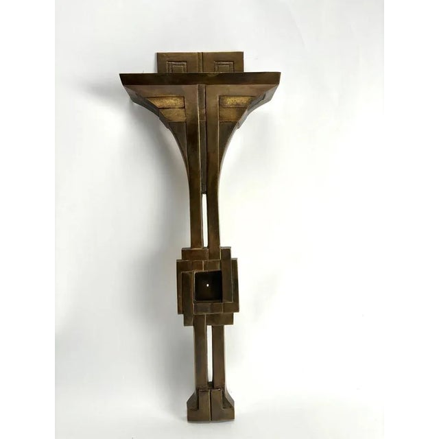 Italian Art Deco Style Wall Lamps in Bronze by Banci, 1970s, Set of 2 For Sale - Image 6 of 8
