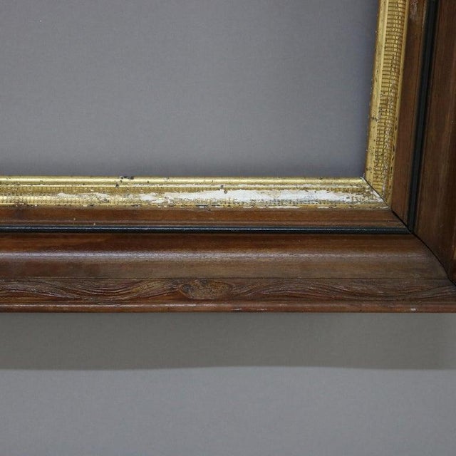 Wood Oversized Pair of Antique Victorian Ebonized & Parcel Gilt Walnut Frames C1900 For Sale - Image 7 of 11