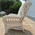 Wood Late 20th Century Vintage White Wicker Large Wingback Lounge Chair W/ Toile Cushions For Sale - Image 7 of 15