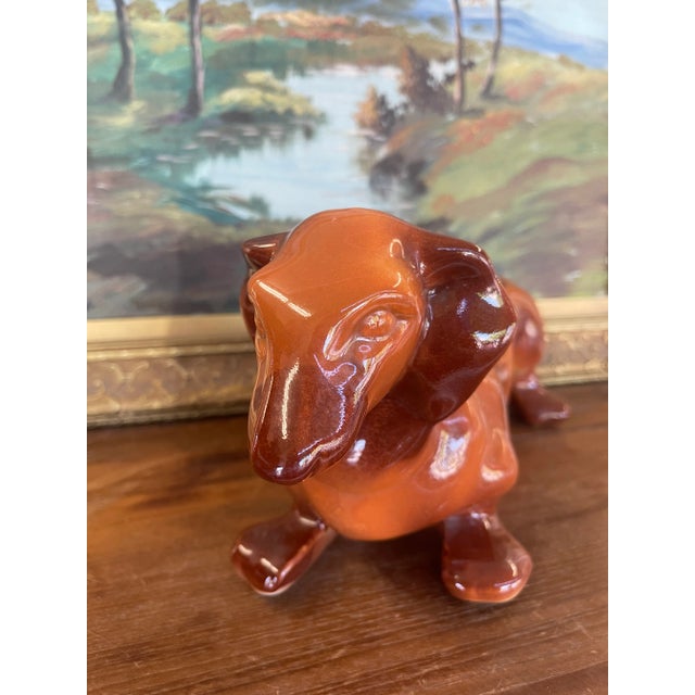 Mid-Century Modern Vintage Hull Pottery Dachshund Planter, Mid-Century Ceramic Dog Figurine, Usa For Sale - Image 3 of 10