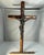 Large Vintage Crucifix: Bronzed Jesus, Carved Wood Cross For Sale - Image 9 of 10