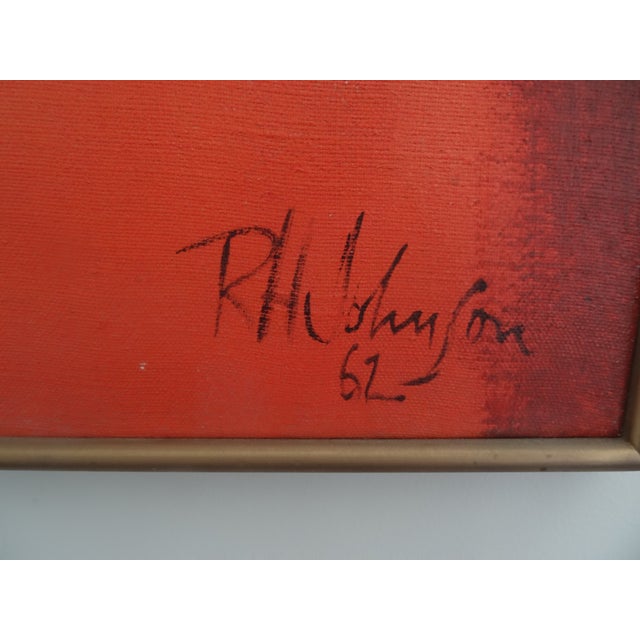 MCM Abstract Painting by Rh Johnson For Sale In Los Angeles - Image 6 of 6