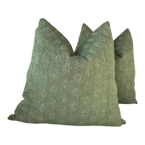 Thibaut “Crete “ in Olive Green Pillows- a Pair