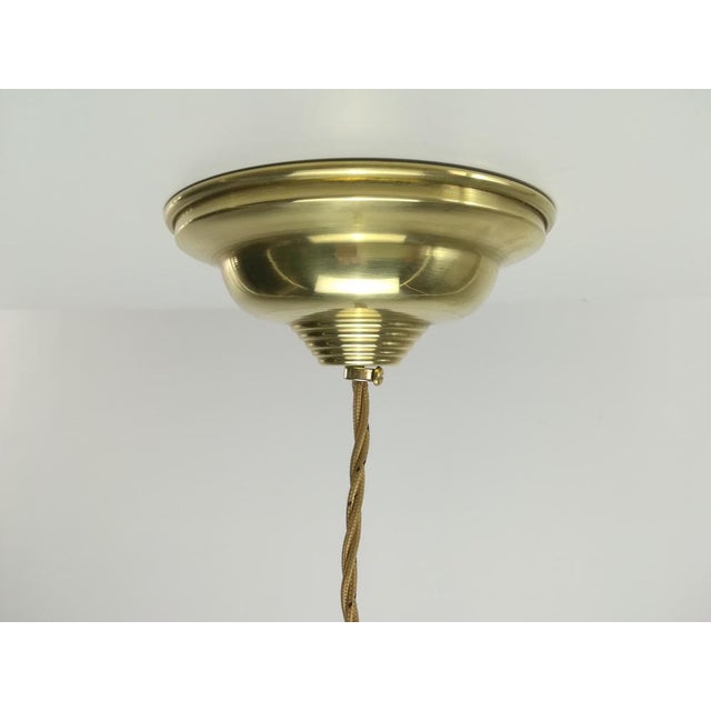 Glass Italian Hanging Lamp with Opal Glass Shade, 1950s For Sale - Image 7 of 9
