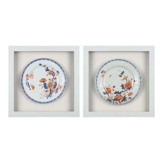 Pair of Shadowboxed Chinese Imari Plates, C. 1740-60 For Sale