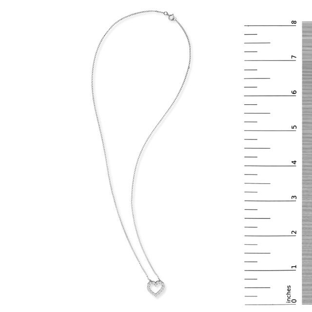 Early 21st Century 14K White Gold 1/2 Carat Lab Grown Diamond Heart Shape Pendant Necklace For Sale - Image 5 of 5