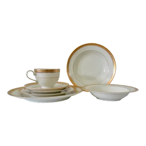 C.1970's 24k Gold Trimmed Mikasa Porcelan China (Thailand) -Palatial Gold Pattern, Serving for 12, 98 Pcs.