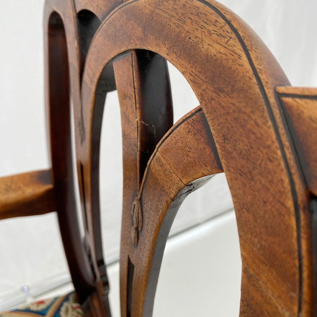 18th Century English George III Mahogany Upholstered Seat Armchair For Sale - Image 4 of 10