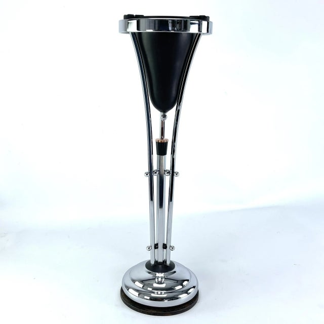 Art Deco Ashtray Stand in Chrome and Bakelite attributed to Demeyere, Belgium, 1930s For Sale - Image 4 of 7