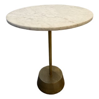 Steelcase for West Elm Maisi Marble + Brass Side Table For Sale