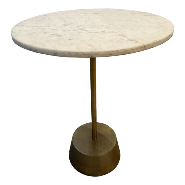 Steelcase for West Elm Maisi Marble + Brass Side Table For Sale