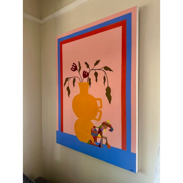 Unique Artwork by Artist Natalie Gonzalez "Yellow Vase and My Horse" For Sale In San Diego - Image 6 of 8