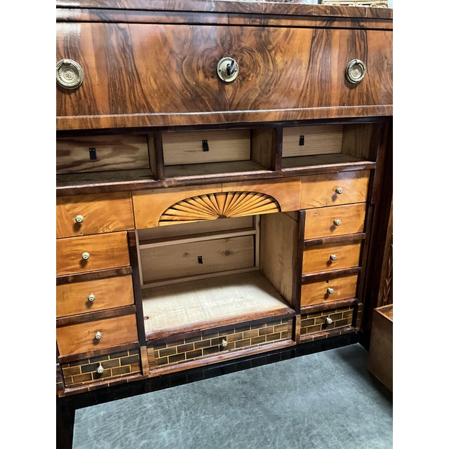 Classical Inlaid Walnut Secretary, 1800s For Sale - Image 14 of 18