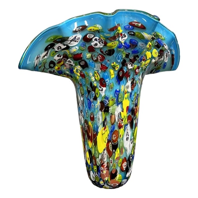 Large Octopusy Vase in Millefiori Glass, 1980 For Sale