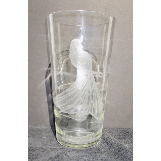 Czechoslovakian Glass Vase With Etched Dancer For Sale In New York - Image 6 of 6