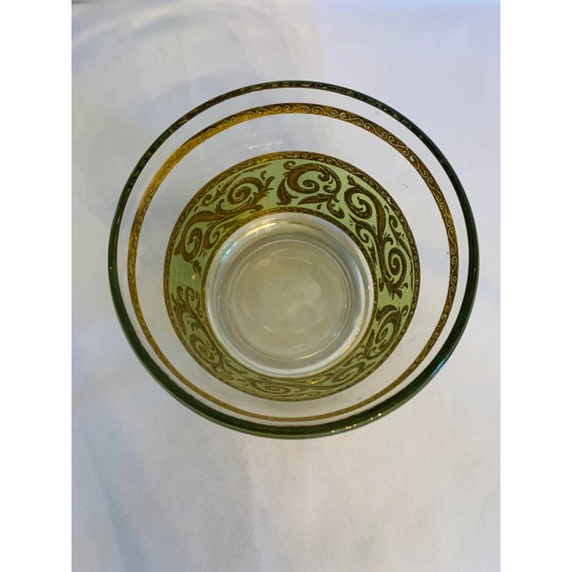 Mid-Century Modern Vintage Culver Ltd. Toledo Green & Gold Ice Bucket For Sale - Image 3 of 11